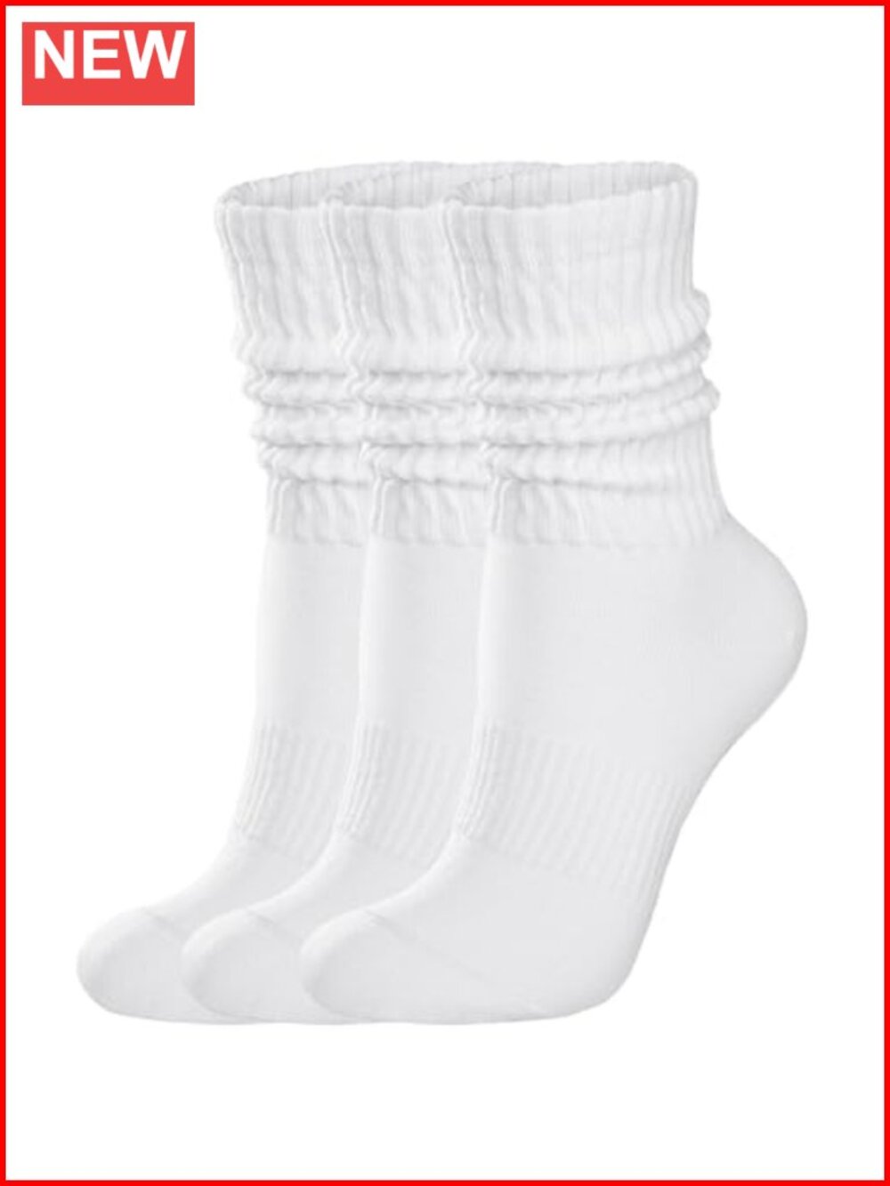 Women's Scrunch Crew Socks Retro Slouch Mid Calf Cotton Blend